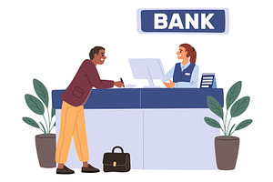 Young businessman communicates with, a Finance Illustration by Vectorbuum