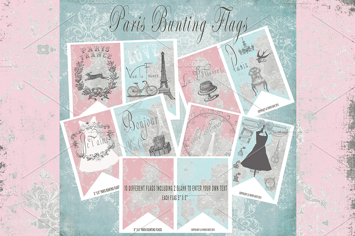 Paris France Printable Bunting Flags