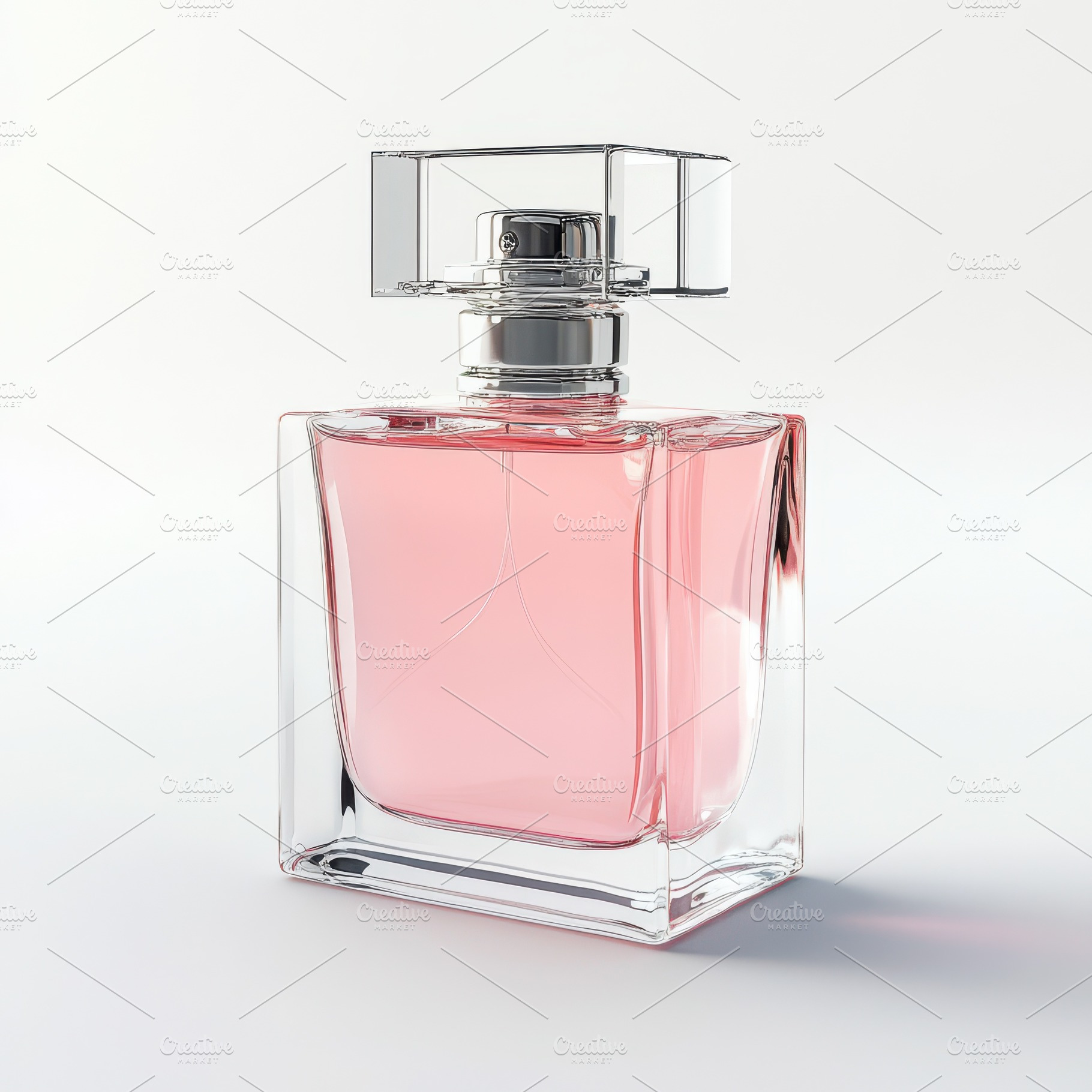 Mockup of a square perfume bottle wi, a Background Photo by Pixeness