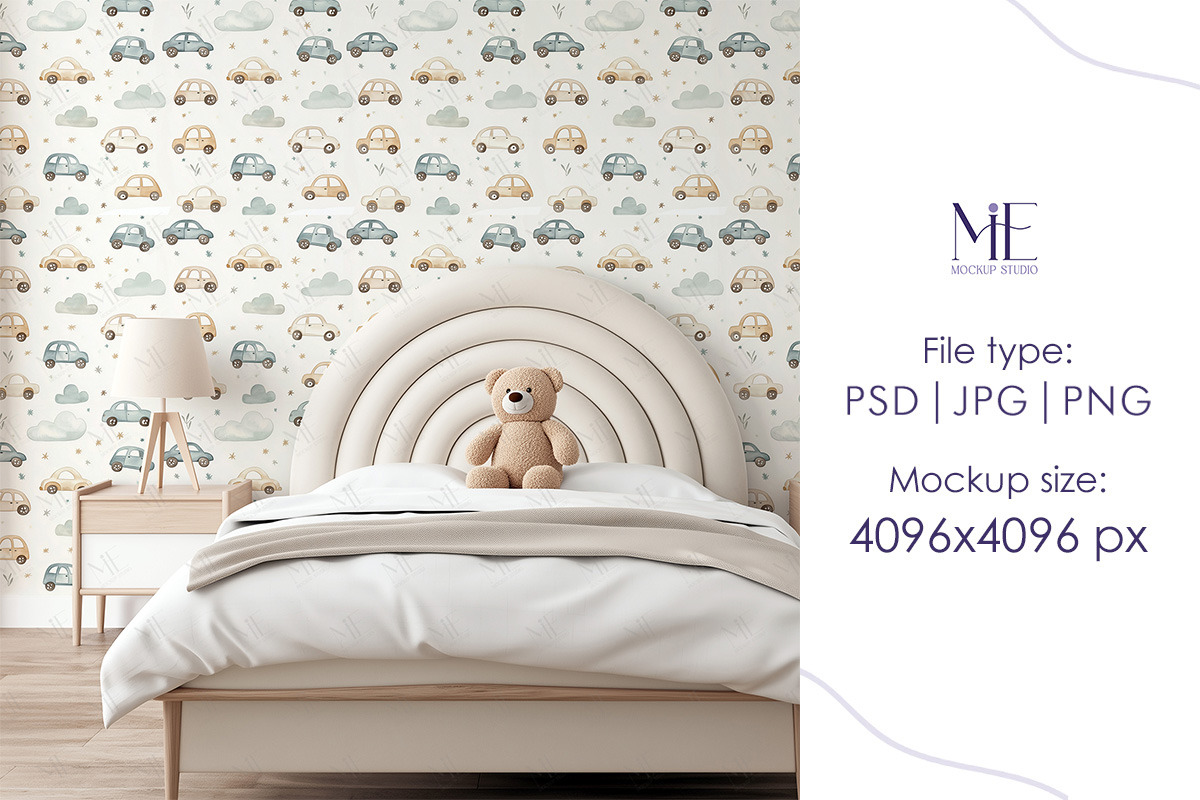 Wallpaper Baby Room Mural Mockup PSD, a Mockup by Mie Mockup Studio (Photo 6 of 7)