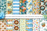Easter watercolor set, colored eggs, an Illustration by Artmanata (Thumbnail 4 of 14)