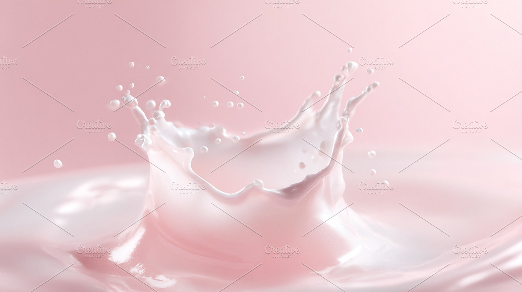 Pink liquid splash creating a perfect crown shape with fluid mot, a Photo by Studio ANNA