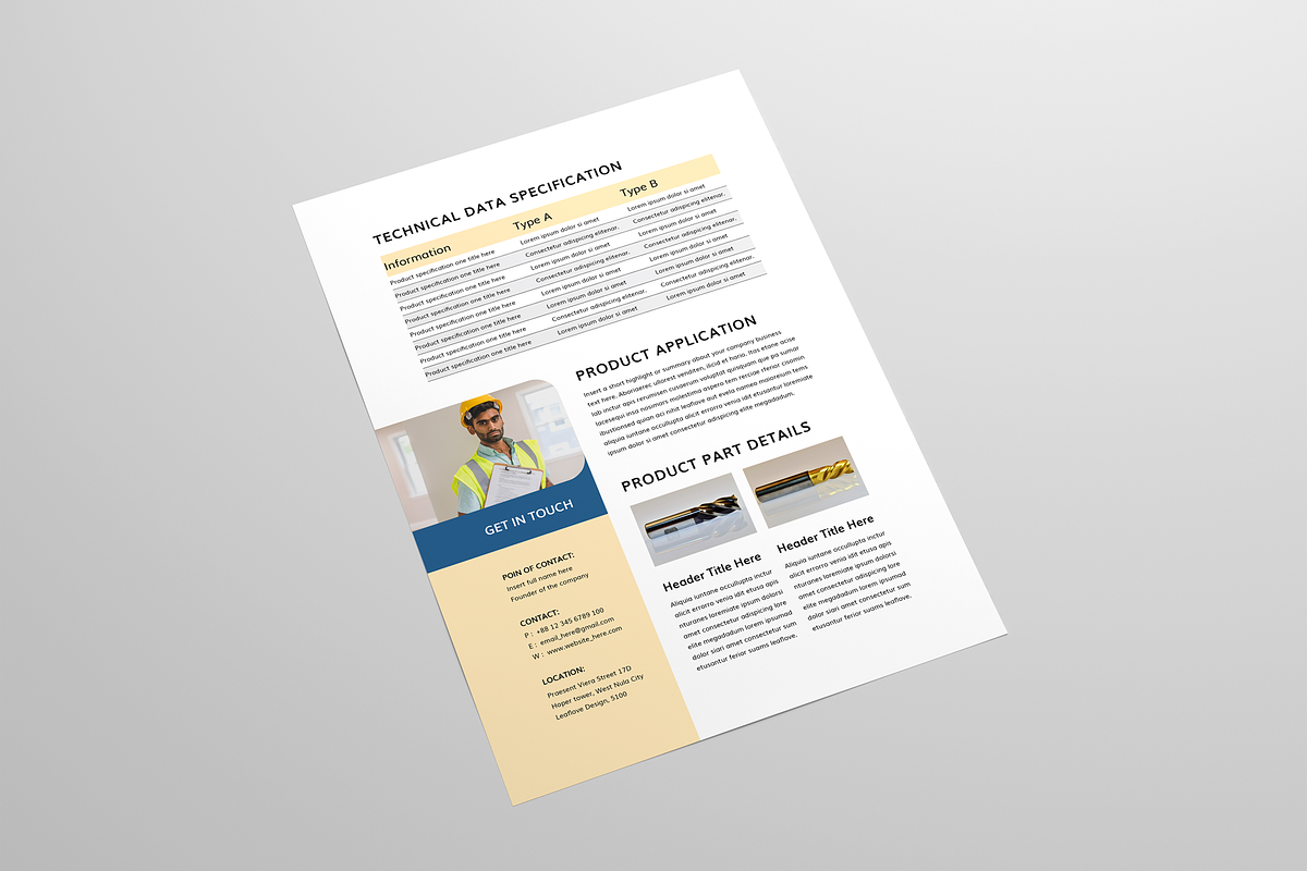 Technical Data Sheet, a Flyer Template by Leaflove
