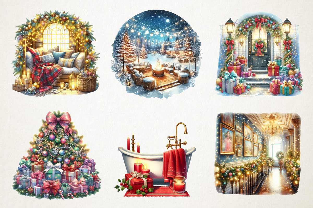 Christmas Home Clipart, an Illustration by RobertsArt (Photo 6 of 7)
