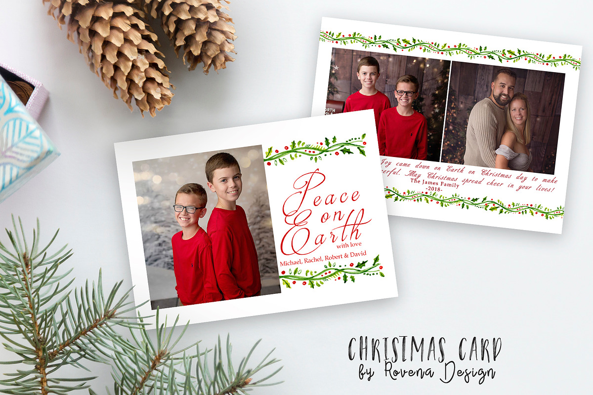 Christmas Card Template, a Card Template by Rovena Design (Photo 1 of 2)