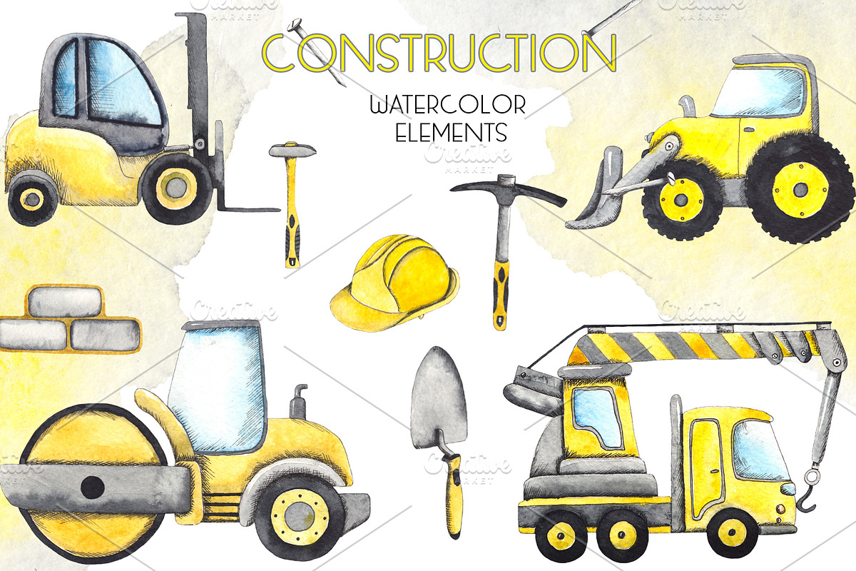 Construction. Watercolor collection, an Object Graphic by Ana-Sakuta (Photo 3 of 14)