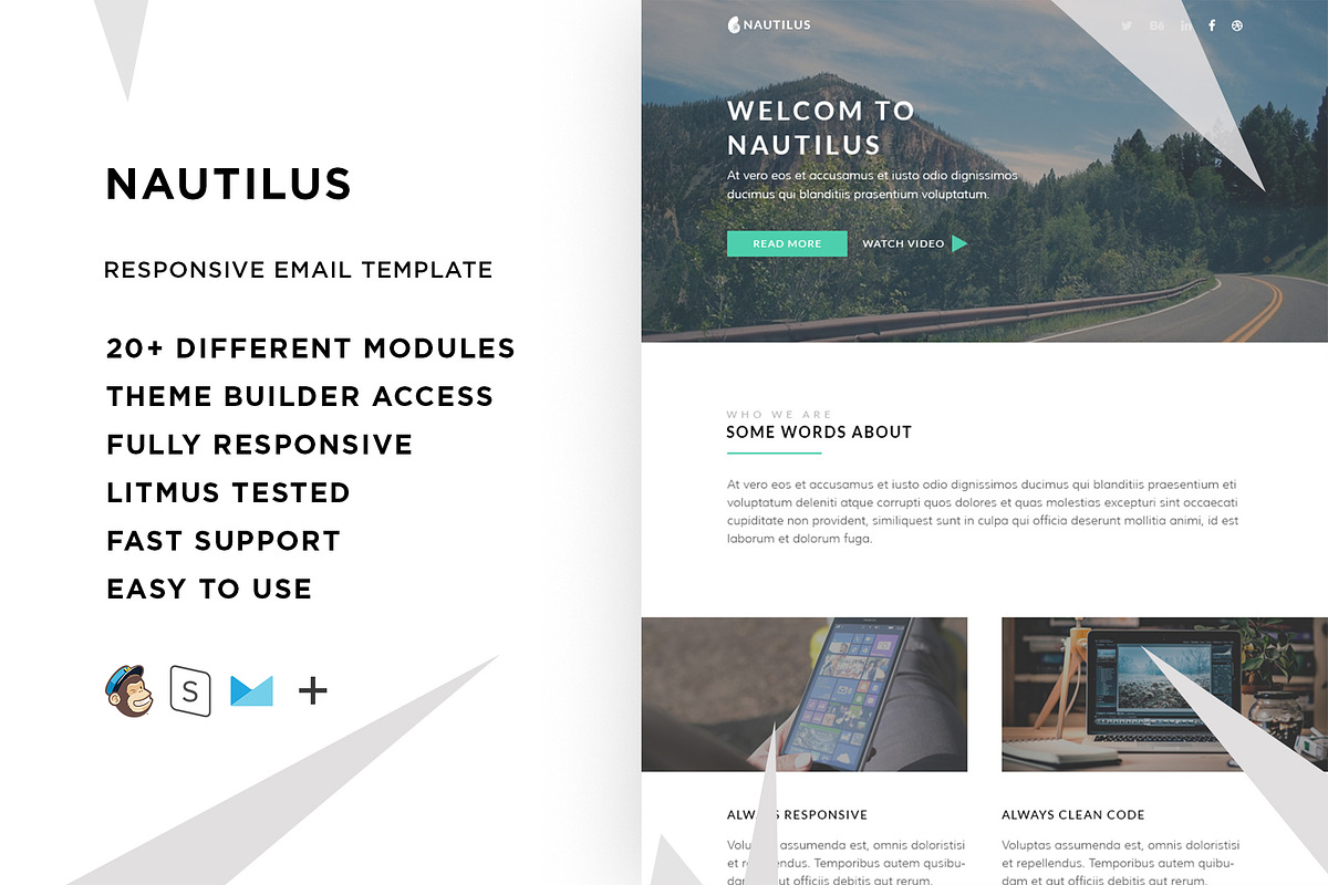 Nautilus – Responsive Email template, an Email Template by ThemesCode