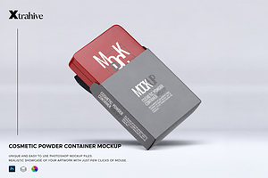 Cosmetic Powder Container Mockup, a Packaging Mockup by Xtrahive