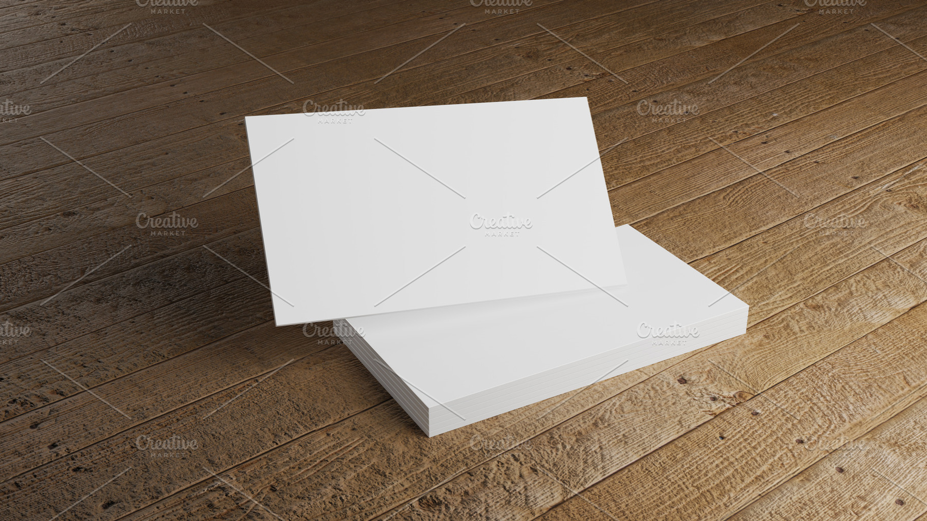 White business card mockup stacking on wooden table. Office supp, a Business Photo by Ministocker