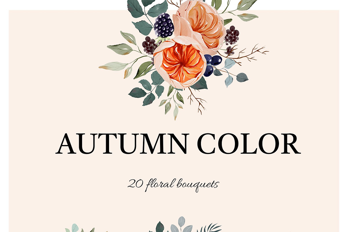 Autumn Floral Clipart Set, a Decorative Illustration by anastasiia.art (Photo 3 of 8)