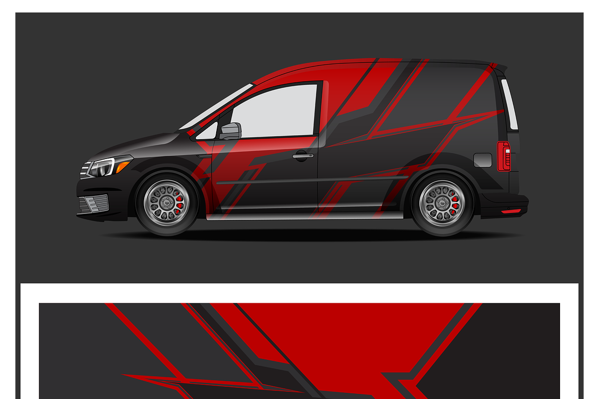 Dynamic Red Racing Car Wrap, an Object Illustration by CarWrap design (Photo 1 of 4)