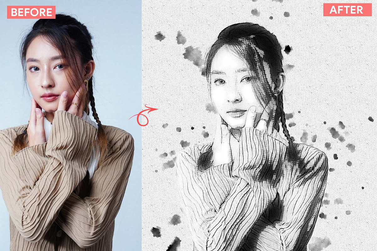 Ink Art Pro Photoshop Action, an Action Add-On by MRI STUDIO (Photo 6 of 14)