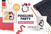 Penguin Party Creator | SVG & PNG, an Animal Illustration by Ejevyaka (Thumbnail 1 of 8)