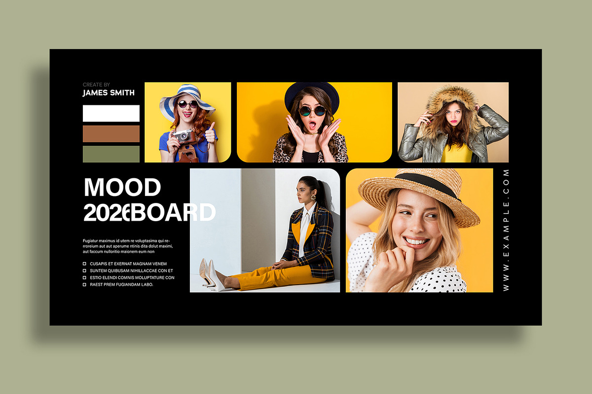 Modern Fashion Mood Board Template, an UI Kit Template by MightyDesign (Photo 3 of 8)