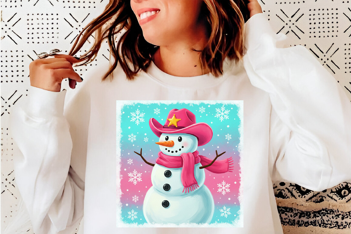 Preppy Western Snowman Brushstroke, an Illustration by SinaCreation (Photo 6 of 7)