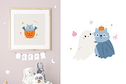 Halloween Bats & Ghosts Cliparts, a Graphic by danceyourlife (Thumbnail 4 of 10)