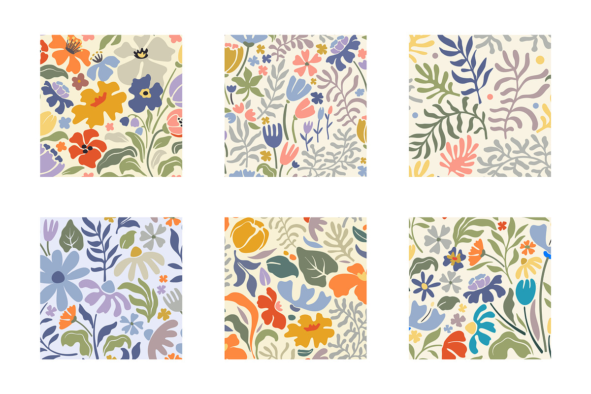 Modern Floral Seamless Patterns, a Pattern Graphic by Molly art (Photo 3 of 9)