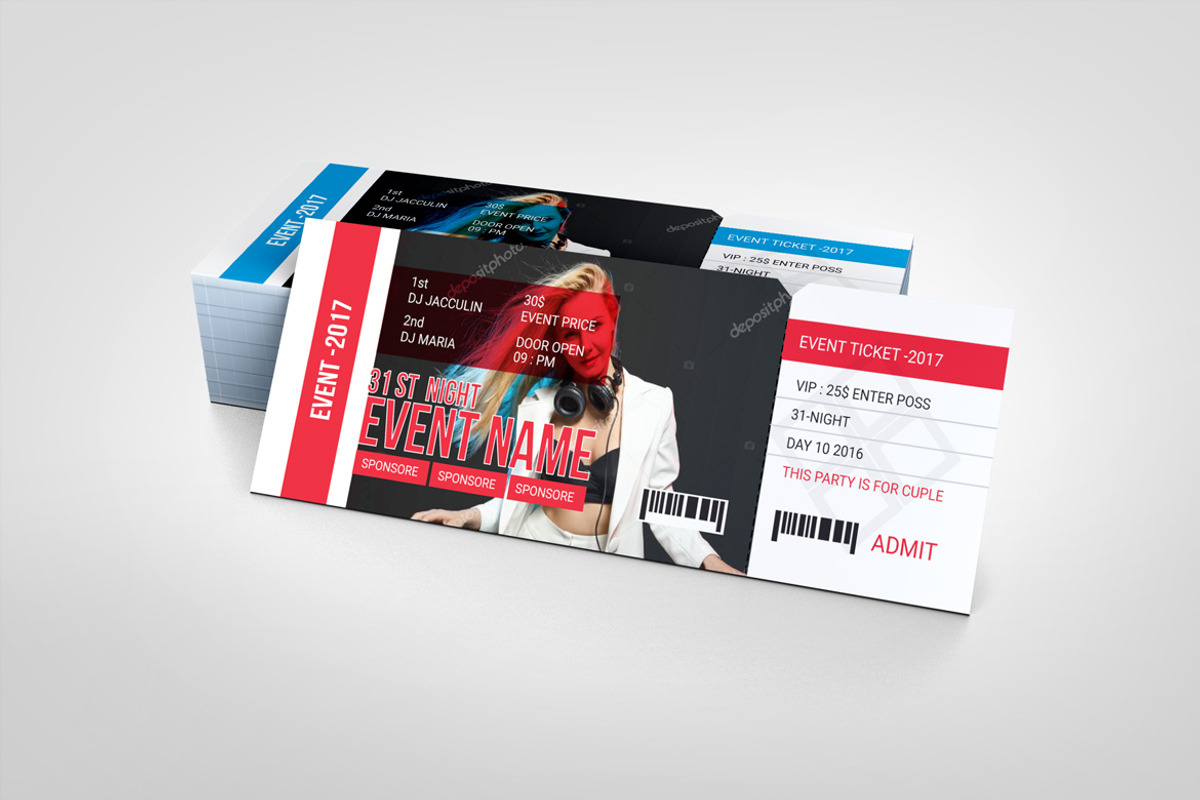 Professional Event Ticket Template, a Card Template by BrandlyTemplate (Photo 2 of 3)