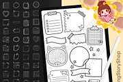 200 Procreate Kawaii Planner Stamps, a Brush Add-On by DrawingStoryShop (Thumbnail 1 of 6)