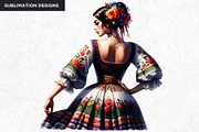 Mexican ballerinas Clipart Set, a Person Illustration by ThatsDesignArt (Thumbnail 4 of 10)