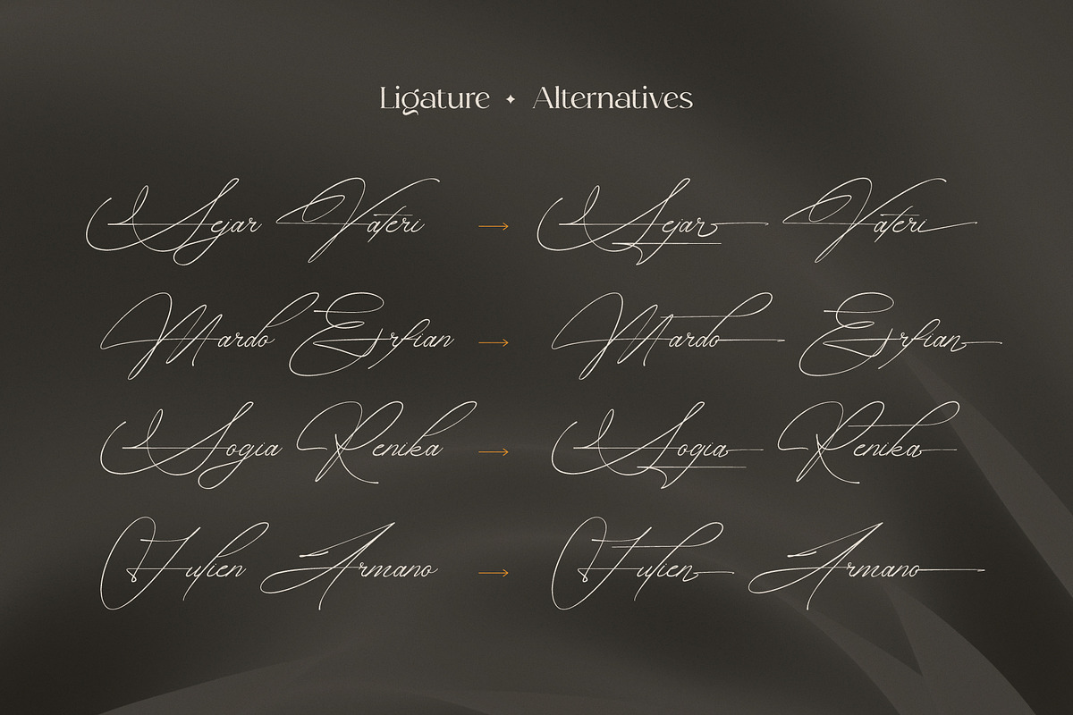 Amorate Signature - Script Font, a Script Font by Lettermine (Photo 7 of 10)