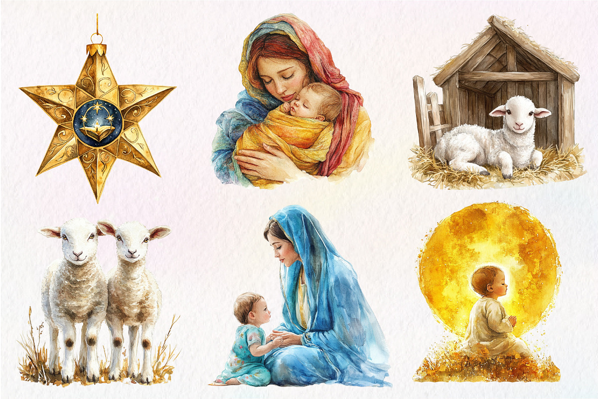 Christmas Nativity Sublimation Clipa, an Illustration by Dream Creation (Photo 5 of 6)