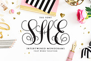 Interlocking Monogram Font, a Script Font by pixelcolours (Thumbnail 1 of 7)