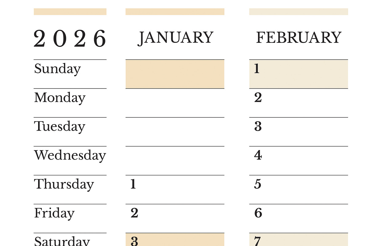 2026 Yearly Planner Sunday Start L preview 2