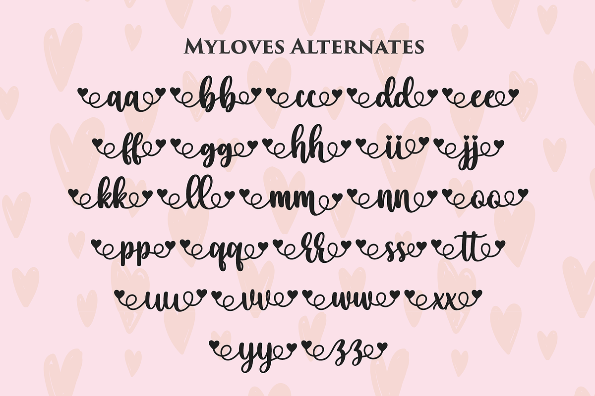 Myloves // Love font, a Script Font by BearyType Studio (Photo 3 of 7)