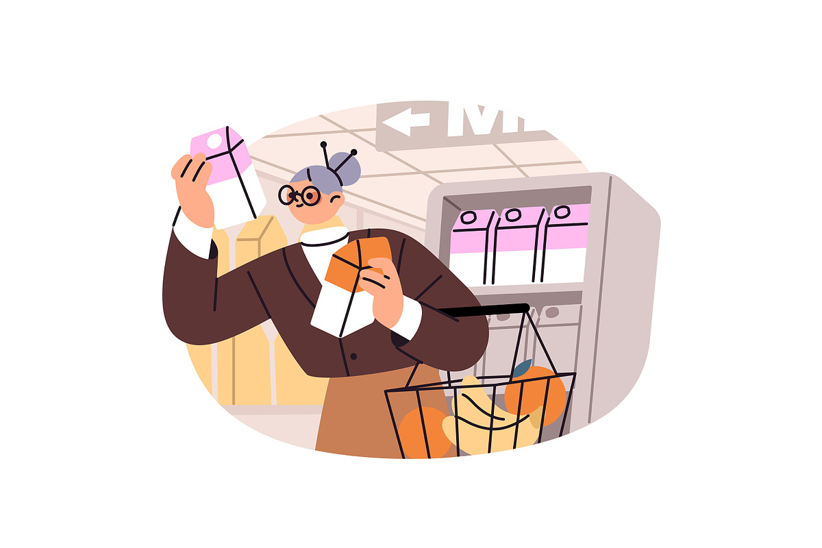 People shopping in store set, a Person Illustration by PaperTrident (Photo 4 of 15)