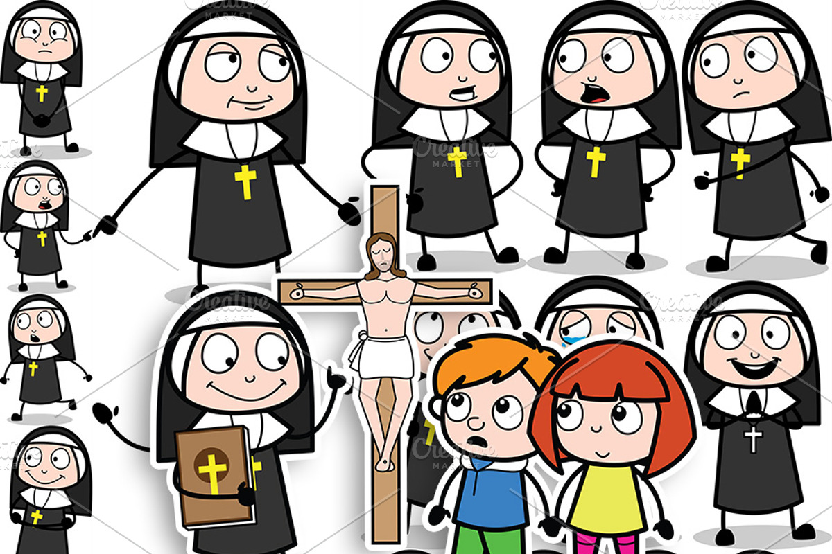 Nun ~ Cartoon Character Set, a Person Illustration by The Toon Company (Photo 4 of 7)