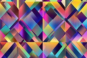 Seamless vibrant abstract pattern featuring a mosaic of colorful geometric shap, a Pattern Graphic by Textures & Backgrounds