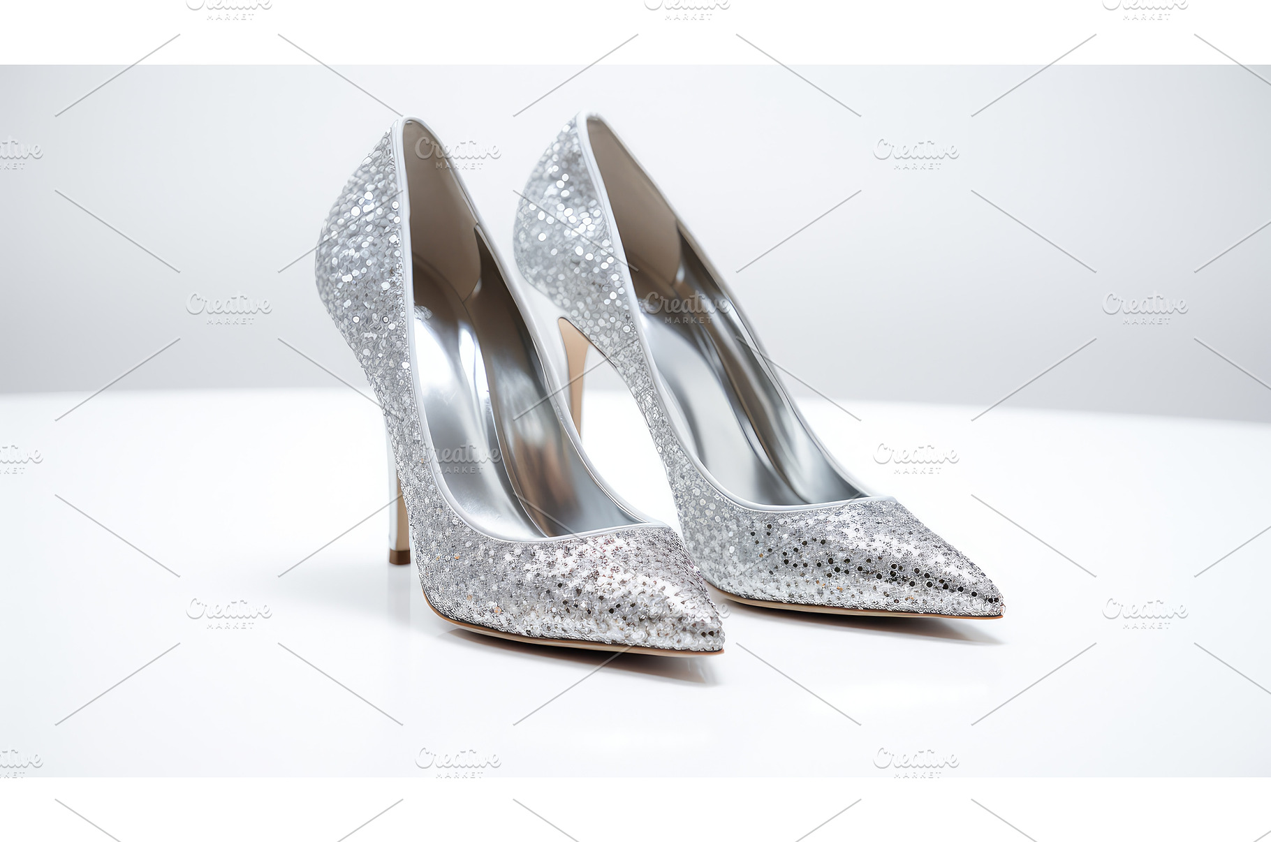 glamour silver bling ai generated, a Beauty & Fashion Photo by pikepicture