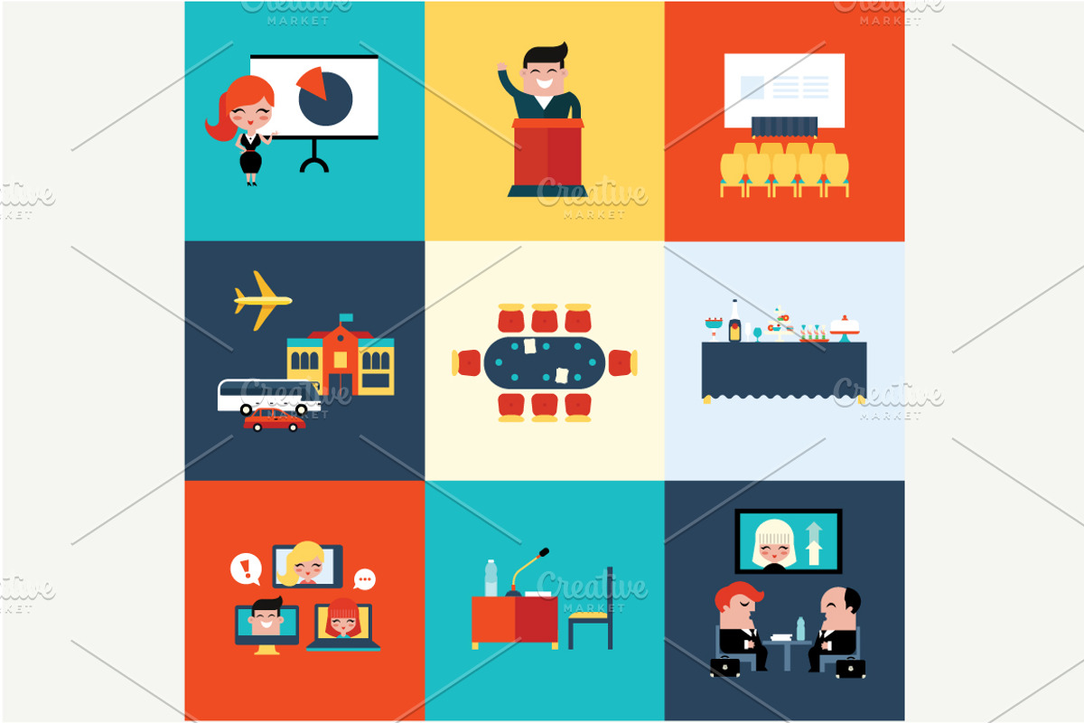Vector conference icons