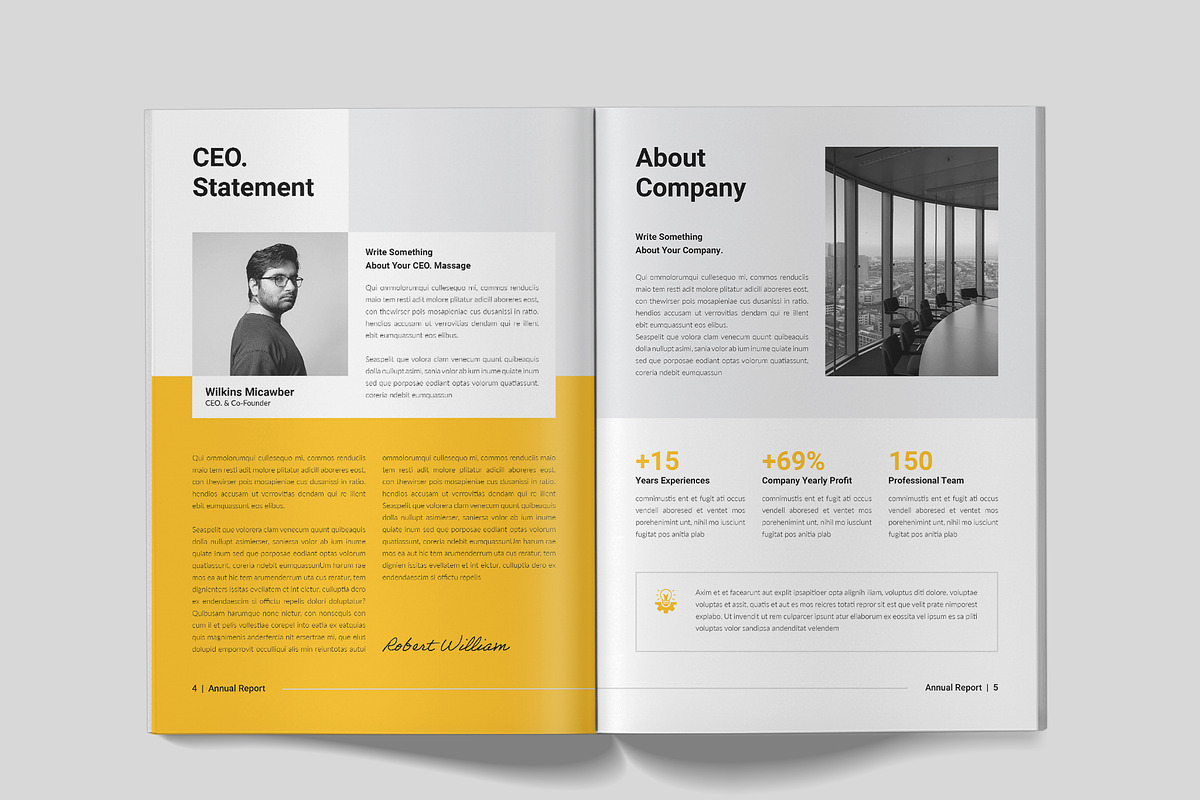 Annual Report Brochure Template, a Brochure Template by Spark_Creative (Photo 4 of 9)