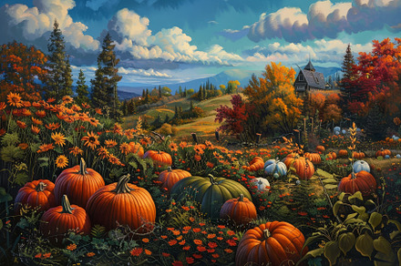 A painting featuring a field filled, a Photo by Iftikhar Alam