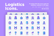 Logistics | 16 Thin Line Icons Set, an Outline Icon by Alex Blogoodf (Thumbnail 2 of 12)