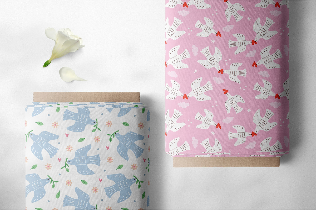 Dove Seamless Pattern Collection, a Pattern Graphic by AnbyArt (Photo 8 of 10)