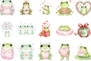 Watercolor Cute Frog Valentines Clip, an Illustration by Designking (Thumbnail 2 of 5)