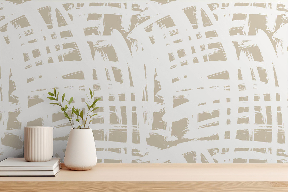 Creamy Painted Grid, a Wallpaper Graphic by MalyskaStudio (Photo 4 of 6)