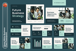 Green White Business Plan Powerpoint, a Presentation Template by Sixtemp