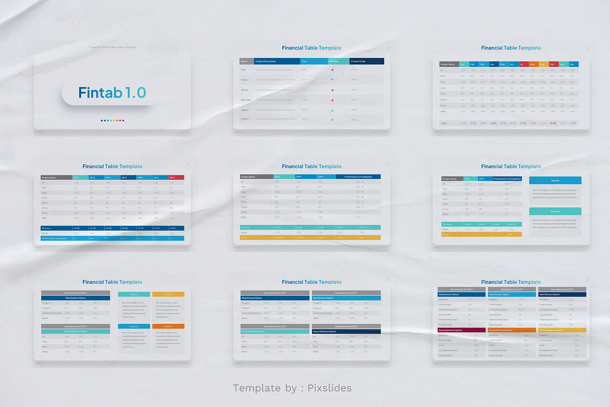 Financial Table PowerPoint Template, a Presentation Template by Pixslides (Photo 2 of 6)