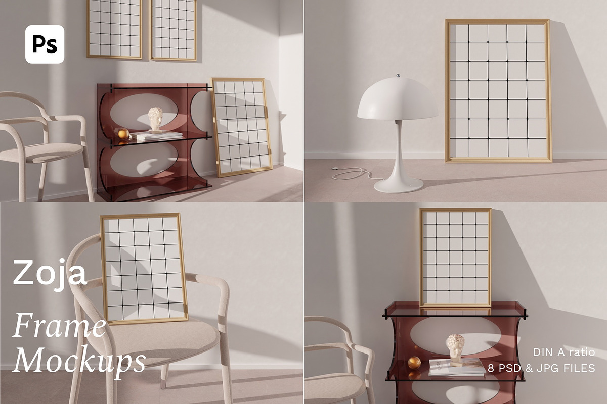 Frame Mockup Bundle ZOJA, a Print Template by Bonumo (Photo 1 of 14)