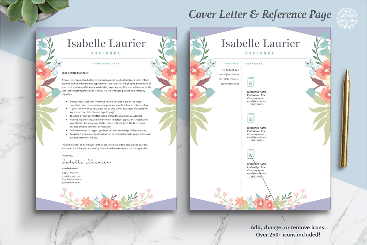 Floral Resume | Creative CV Template, a Resume Template by The Art of Resume (Photo 6 of 8)