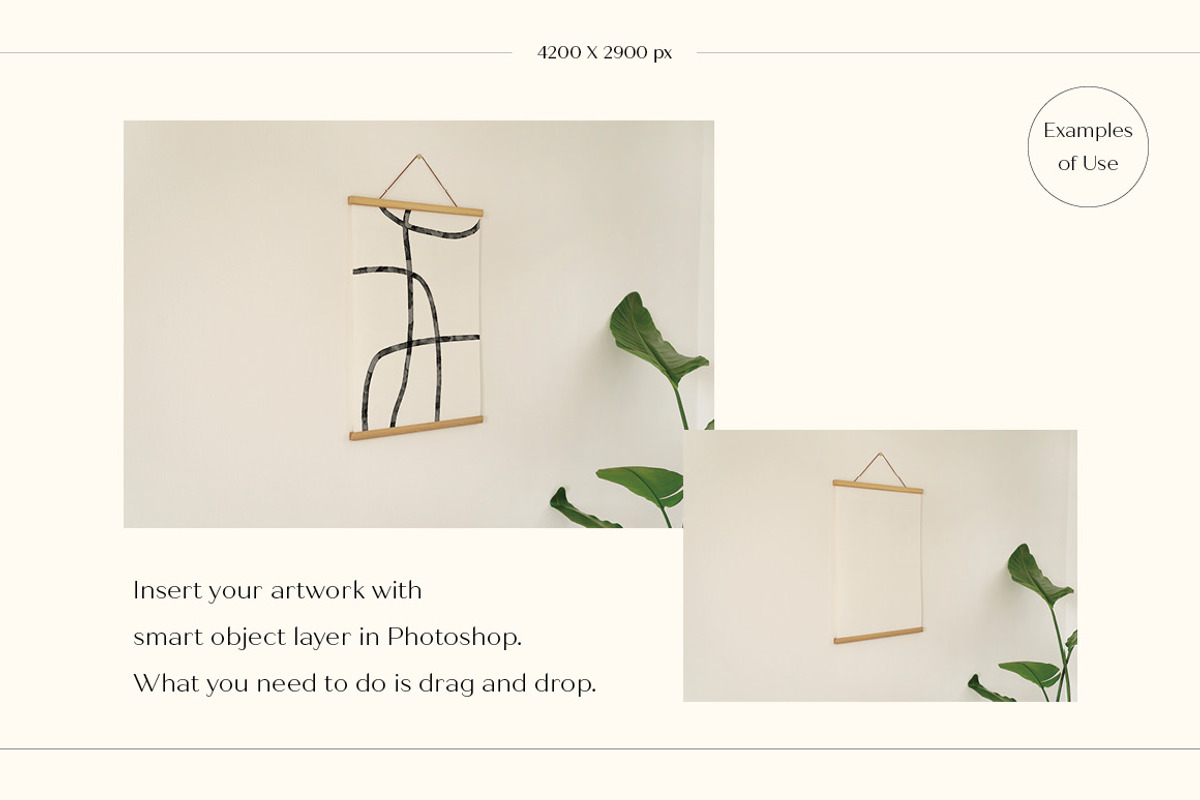 Poster Mockup SET with Wood Hanger, a Print Template by LOPEstudio (Photo 6 of 8)