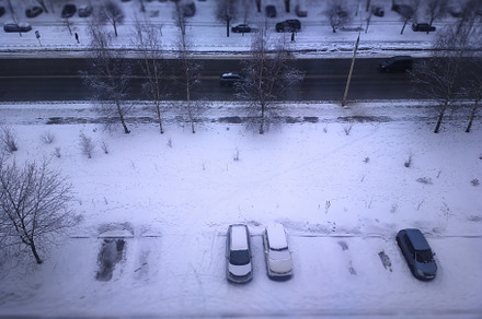 View from above: winter empty car pa, a Transportation Photo by RETROWAVE '88