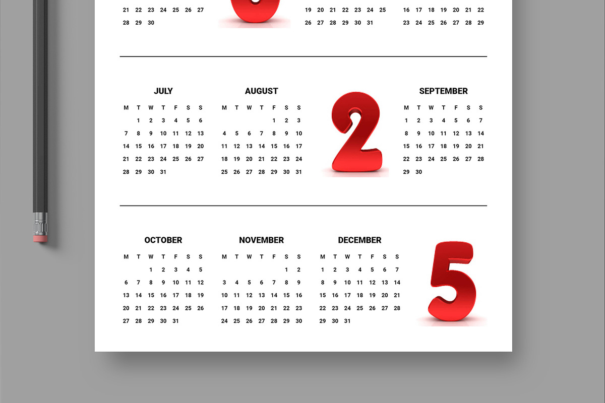 Wall Calendar 2025 to 2028, a Stationery Template by ContestDesign (Photo 4 of 6)