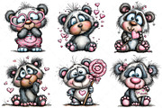 Quirky Valentine's Day Panda Clipart, an Illustration by Craft Nest (Thumbnail 5 of 9)