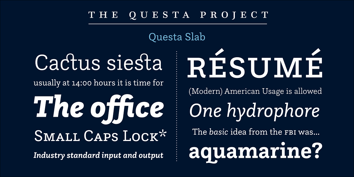 Questa Slab, a Slab Serif Font by The Questa Project (Photo 3 of 4)