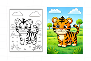 Cute Jungle Animals Coloring Book, an Animal Illustration by Ink Gallery (Thumbnail 7 of 8)